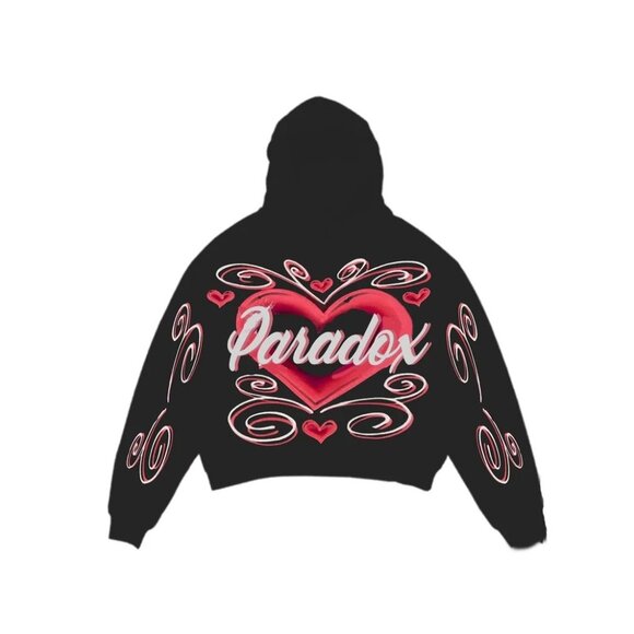 Paradox Lab Black Airbrushed Heart Lightning Arc Logo Philly USA Size XSmall - Picture 1 of 7